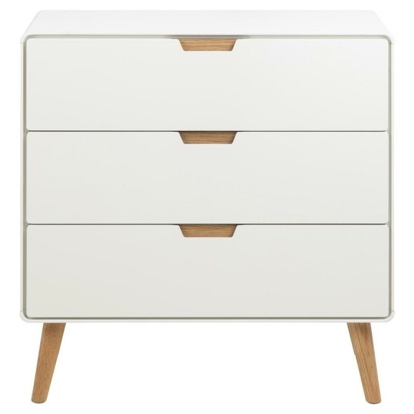 Komoda Lowell z 3 szufladami biała - ACTONA